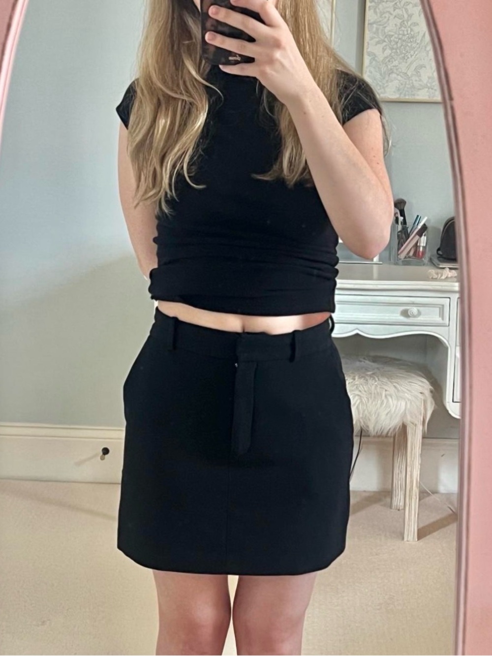 Aritzia Black Mini Skirt with Belt Loops